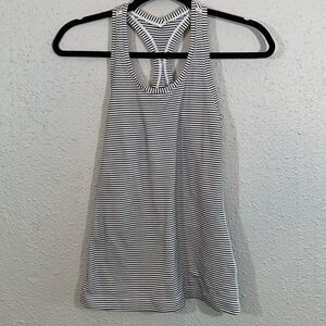 Lululemon Cool Racerback Black & White Stripe Tank.   Size 4